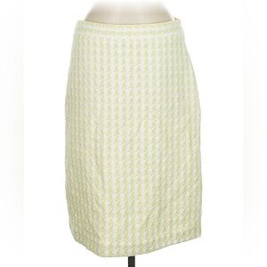 Vintage Banana Republic Yellow and White Houndstooth Pencil Skirt Size 6